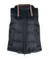 Brunello Cucinelli Padded Hooded Vest In Black