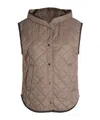Brunello Cucinelli Modern Sleeveless Hooded Quilted Jacket In Brown
