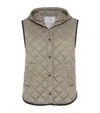 Brunello Cucinelli Quilted Hooded Gilet In Multi