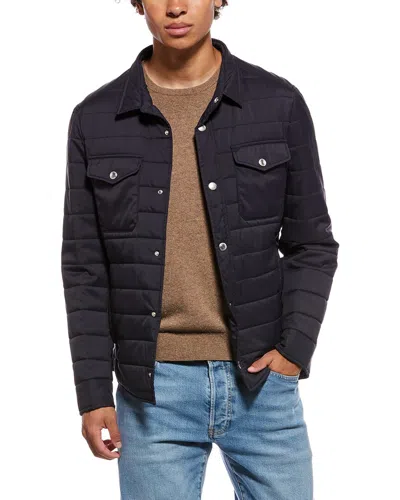 Brunello Cucinelli Collared Silk Nylon Jacket Chest Pockets In Black