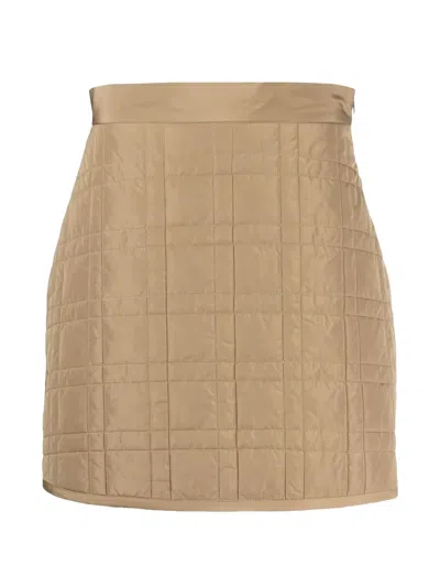 Brunello Cucinelli Quilted Mini Skirt In Brown