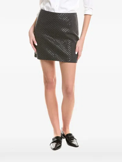 Brunello Cucinelli Quilted Monili-embellished Mini Skirt In Black