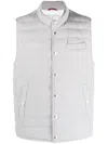 Brunello Cucinelli Quilted Goose-down Gilet In Grey
