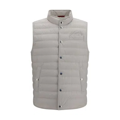 Brunello Cucinelli Sleeveless Padded Gilet In Gray
