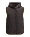 Brunello Cucinelli Lightweight Nylon Quilted Sleeveless Jacket Jackets And Coats Black In Brown