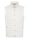 Brunello Cucinelli Nylon Down Vest In Neutral