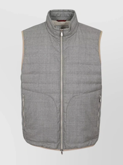 BRUNELLO CUCINELLI QUILTED SLEEVELESS VEST WITH ZIP POCKETS
