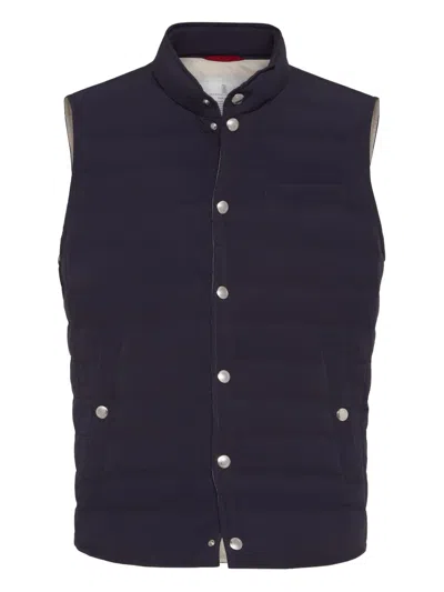 BRUNELLO CUCINELLI QUILTED SNAP-FASTENING GILET