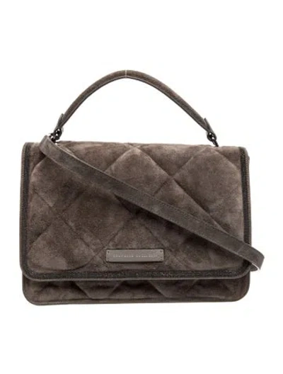 Pre-owned Brunello Cucinelli Quilted Top Handle Bag In Grey
