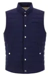 Brunello Cucinelli Down Vest In Blue