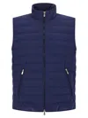 Brunello Cucinelli High Neck Quilted Sleeveless Down Vest In Blue