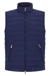 Brunello Cucinelli High Neck Quilted Sleeveless Down Vest In Blue