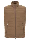 Brunello Cucinelli High Collar Quilted Vest Side Zipper Pockets In Brown
