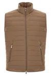 Brunello Cucinelli High Collar Quilted Vest Side Zipper Pockets In Brown