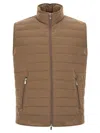 Brunello Cucinelli High Collar Quilted Vest Side Zipper Pockets In Brown