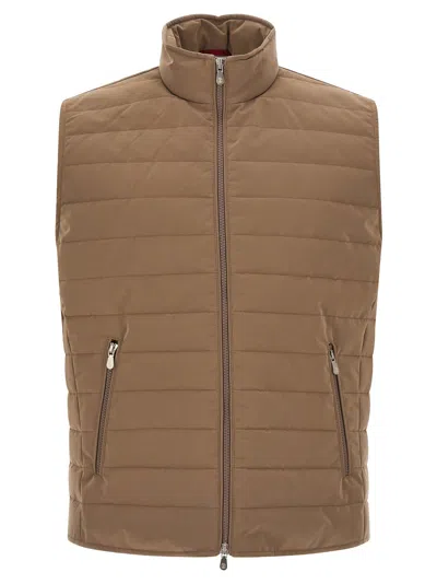 BRUNELLO CUCINELLI QUILTED VEST GILET BEIGE