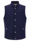 Brunello Cucinelli Down Vest In Blue