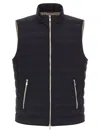 Brunello Cucinelli Quilted High Collar Sleeveless Vest With Side Zip Pockets
