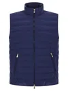 Brunello Cucinelli High Neck Quilted Sleeveless Down Vest In Blue