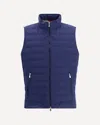 Brunello Cucinelli High Neck Quilted Sleeveless Down Vest In Blue
