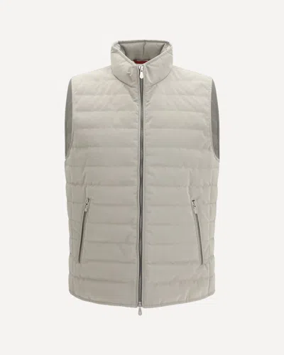 Brunello Cucinelli Quilted Vest Jacket In Gray