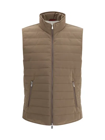 Brunello Cucinelli Quilted Vest Jacket In Green