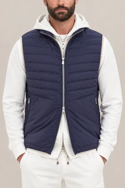 Brunello Cucinelli Quilted Vest In Blue