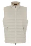 Brunello Cucinelli Quilted Vest In Water-repellent Technical Fabric In Sand