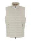 Brunello Cucinelli Quilted Vest In Water-repellent Technical Fabric In Sand