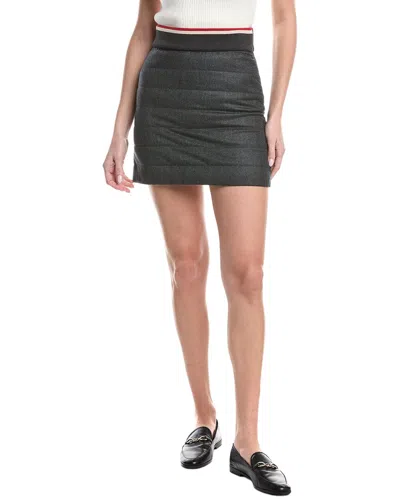 Brunello Cucinelli Quilted Wool Skirt In Multi