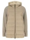 Brunello Cucinelli Shiny Zipper Pull Quilted Down Jacket In Brown
