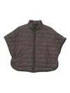 Brunello Cucinelli Short Sleeve Quilted High Neck Jacket In Brown