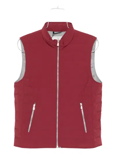 Brunello Cucinelli Quilted Zip-front Vest In Red