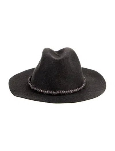 Pre-owned Brunello Cucinelli Rabbit Felt Beaded Hat W/tags In Black