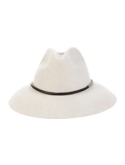 Pre-owned Brunello Cucinelli Rabbit Fur Fedora Hat In Neutrals