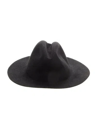 Pre-owned Brunello Cucinelli Rabbit Fur Felt Fedora Hat In Black