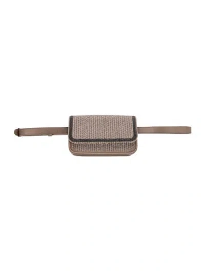 Pre-owned Brunello Cucinelli Raffia Belt Bag In Brown