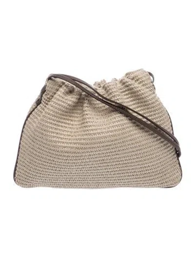 Pre-owned Brunello Cucinelli Raffia Crossbody Bag In Brown