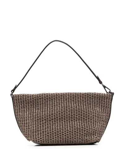 Brunello Cucinelli Raffia-effect Shoulder Bag In Neutrals