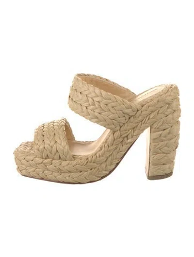 Pre-owned Brunello Cucinelli Raffia Espadrilles In Neutral