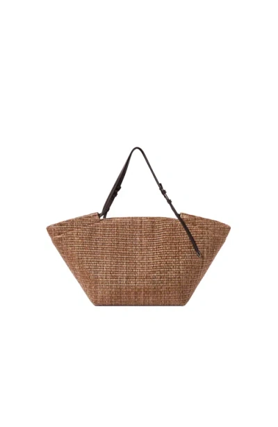 Brunello Cucinelli Raffia Large Panier Shopper In Brown