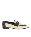Brunello Cucinelli Raffia Loafers Textured Finish Two Tone Design In Multi