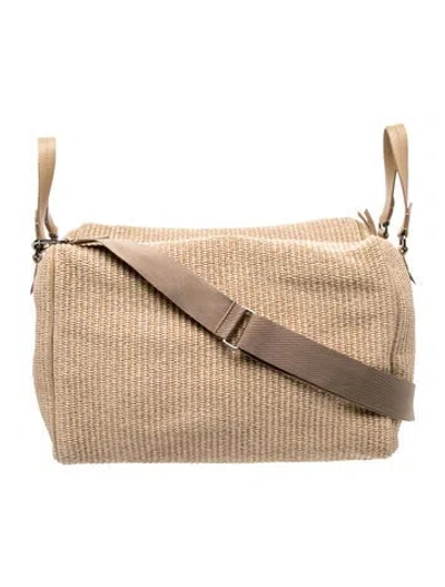 Pre-owned Brunello Cucinelli Raffia Messenger Bag In Neutral