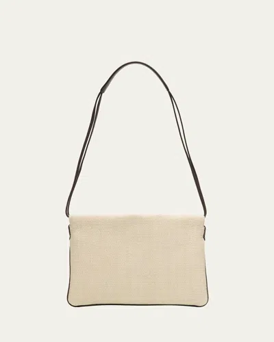 Brunello Cucinelli Raffia Net Pouch Shoulder Bag In Neutral