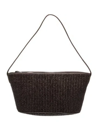 Pre-owned Brunello Cucinelli Raffia Shoulder Bag In Brown