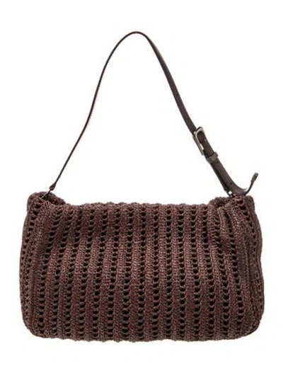 Pre-owned Brunello Cucinelli Raffia Shoulder Bag W/ Tags In Brown