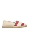 Brunello Cucinelli Raffia Stripe Espadrilles In White