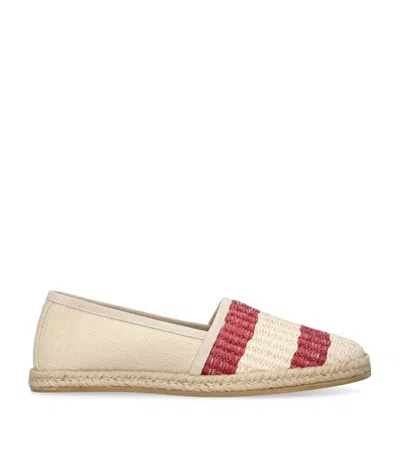 Brunello Cucinelli Kids' Raffia Stripe Espadrilles In White