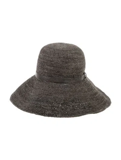 Pre-owned Brunello Cucinelli Raffia Summer Hat In Gray