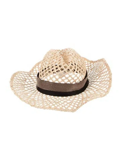 Pre-owned Brunello Cucinelli Raffia Sun Hat In Neutral
